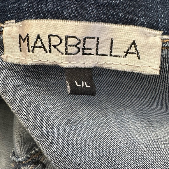 Marbella Lg Dark Blue Denim Jacket with Gold Embroidery and Sequin NWOT - Picture 2 of 14